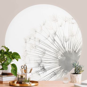 Self-adhesive round wallpaper - A Touch Dandelion II