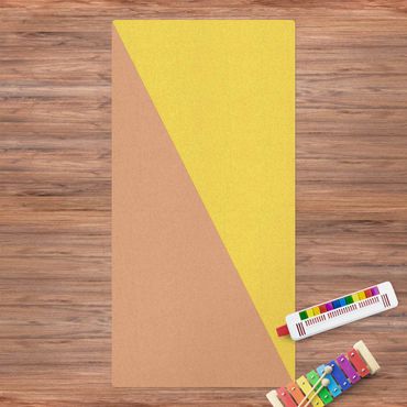 Cork mat - Simple Triangle In Yellow - Portrait format 1:2
