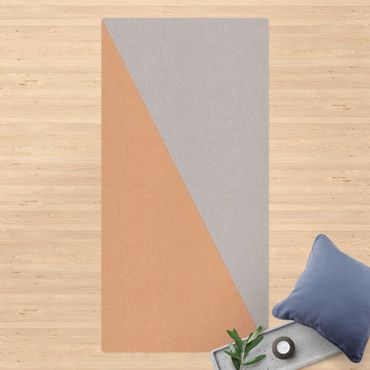 Cork mat - Simple Triangle In Grey - Portrait format 1:2