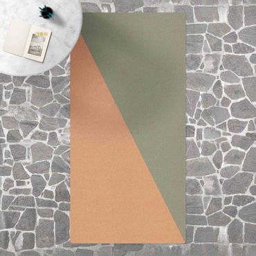 Cork mat - Simple Triangle In Olive Green - Portrait format 1:2