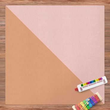 Cork mat - Simple Triangle In Light Pink - Square 1:1