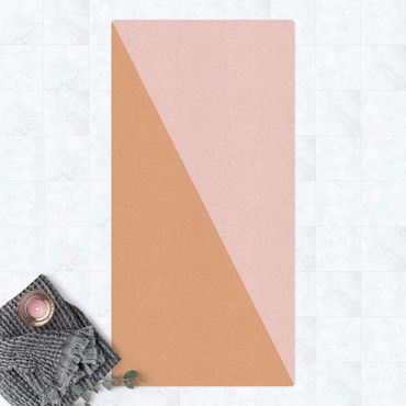 Cork mat - Simple Triangle In Light Pink - Portrait format 1:2