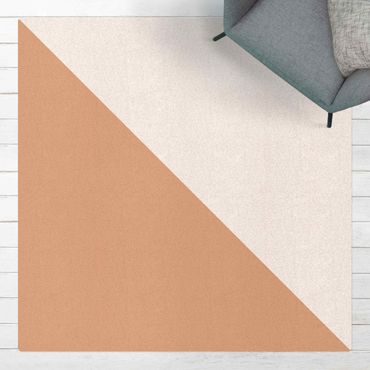 Cork mat - Simple Triangle In White - Square 1:1