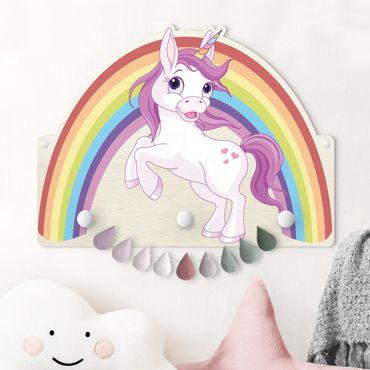 Coat rack for children - Unicorn Rainbow