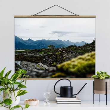 Fabric print with poster hangers - Desolate Hut In Norway - Landscape format 4:3