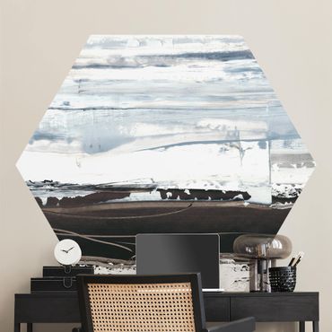 Self-adhesive hexagonal pattern wallpaper - Icy Horizon II