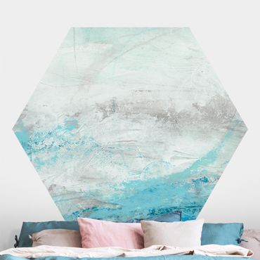 Self-adhesive hexagonal pattern wallpaper - Arctic I