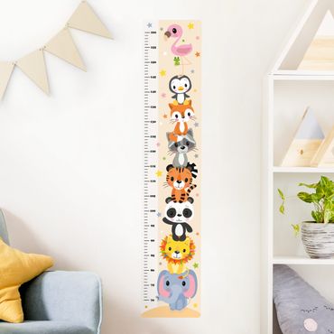 Wall sticker height chart for kids - Elephant Lion Panda Tiger and Co.