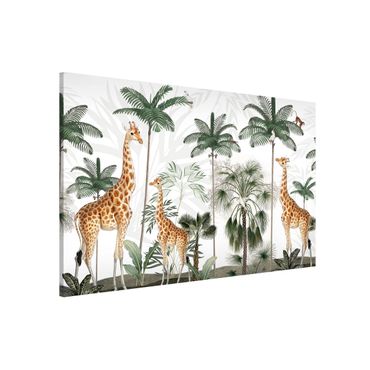 Magnetic memo board - Elegance of the giraffes in the jungle