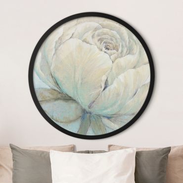 Circular framed print - English Rose Pastel