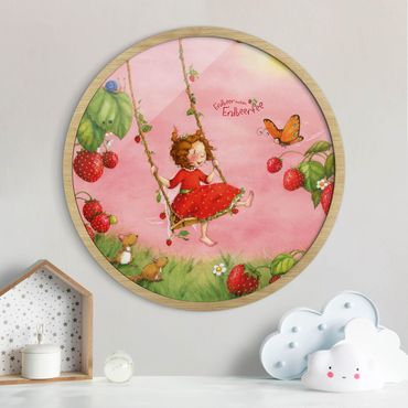 Circular framed print - The Strawberry Fairy - Tree Swing