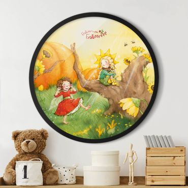 Circular framed print - Little Strawberry Strawberry Fairy - A Sunny Day