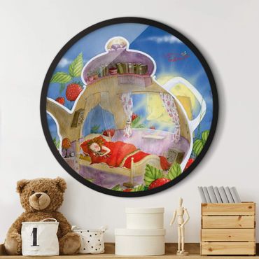 Circular framed print - Little Strawberry Strawberry Fairy - Sleep Tight!