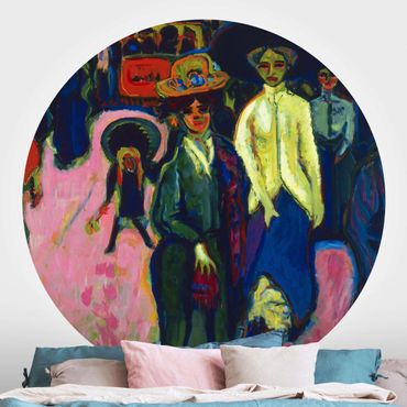 Self-adhesive round wallpaper - Ernst Ludwig Kirchner - Street in Dresden