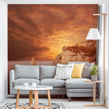 Wallpaper - Etretat Sunset Cliffs