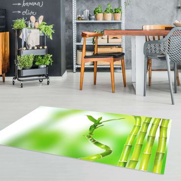 Vinyl Floor Mat - Green Bamboo - Landscape Format 2:1