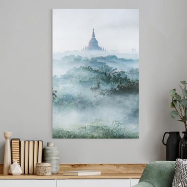 Print on canvas - Morning Fog Over The Jungle Of Bagan