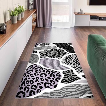Vinyl Floor Mat - Animal Print Zebra Tiger Leopard Europe - Portrait Format 1:2