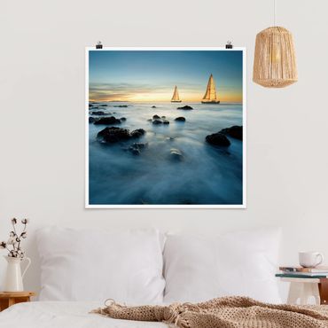 Poster - Sailboats On the Ocean