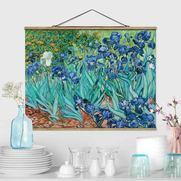 Fabric print with poster hangers - Vincent Van Gogh - Iris