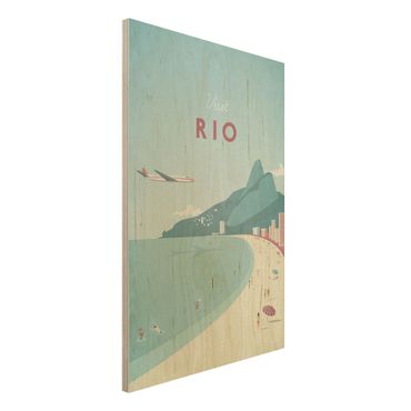 Print on wood - Travel Poster - Rio De Janeiro