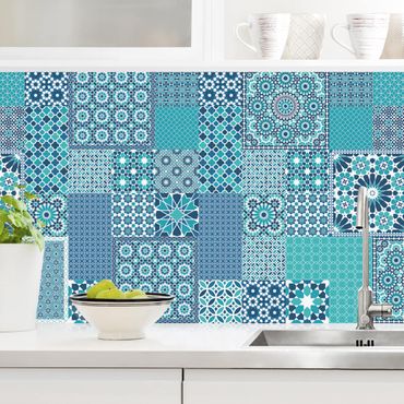 Kitchen wall cladding - Moroccan Mosaic Tiles Turquoise Blue