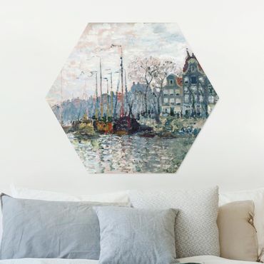 Alu-Dibond hexagon - Claude Monet - View Of The Prins Hendrikkade And The Kromme Waal In Amsterdam