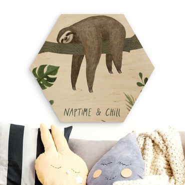 Wooden hexagon - Sloth Sayings - Chill