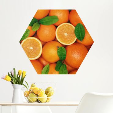 Alu-Dibond hexagon - Juicy oranges