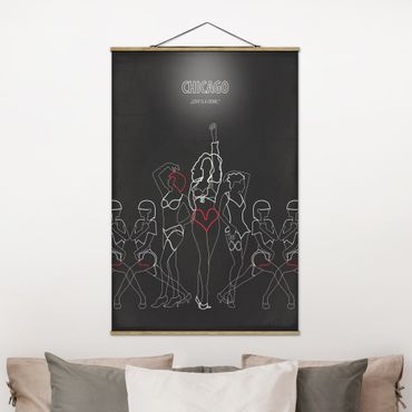 Fabric print with poster hangers - Film Poster Chicago