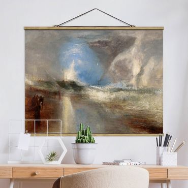 Fabric print with poster hangers - William Turner - Rockets And Blue Lights (Close At Hand) To Warn Steamboats Of Shoal Water