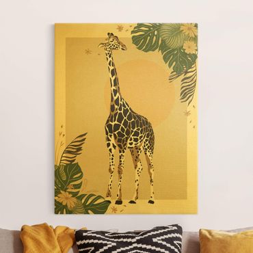 Canvas print gold - Safari Animals - Giraffe
