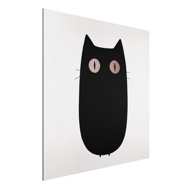 Alu-Dibond print - Black Cat Illustration