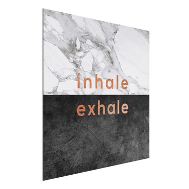 Print on aluminium - Inhale Exhale Copper And Marble