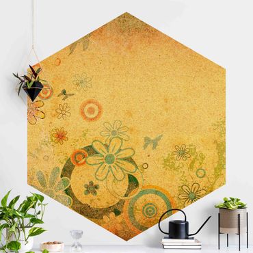 Self-adhesive hexagonal pattern wallpaper - Fantasia
