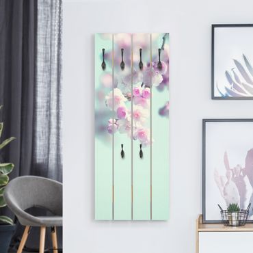 Wooden coat rack - Colourful Cherry Blossoms