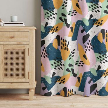 Curtain - Vividly Colourful Pattern With Dots