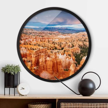 Circular framed print - Blaze Of Colour Of The Grand Canyon