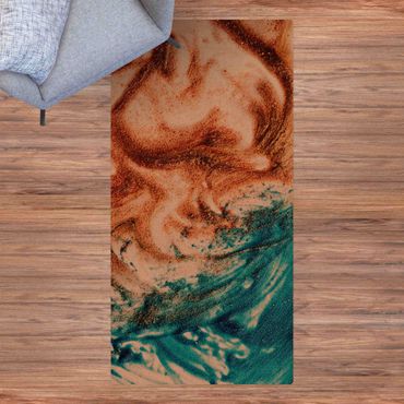 Cork mat - Colourful Sand Whirls - Portrait format 1:2