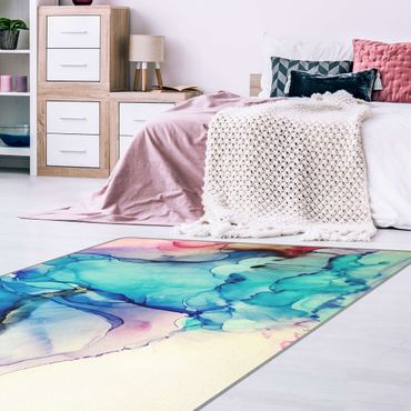 Rug - Colour Composition In Blue And Pink
