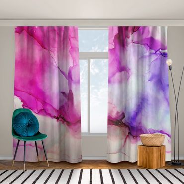 Curtain - Colour Composition In Pink And Puple