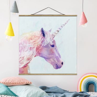 Fabric print with poster hangers - Mystic Unicorn I