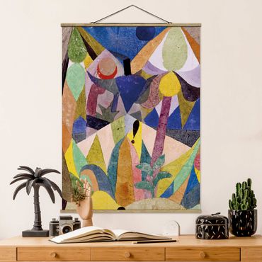 Fabric print with poster hangers - Paul Klee - Mild tropical Landscape