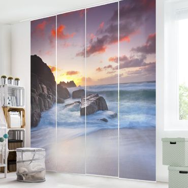 Sliding panel curtains set - By The Sea In Cornwall