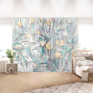 Sliding panel curtains set - Piet Mondrian - Composition X