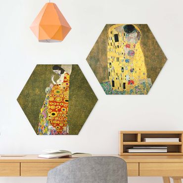Alu-Dibond hexagon - Gustav Klimt - Kiss And Hope