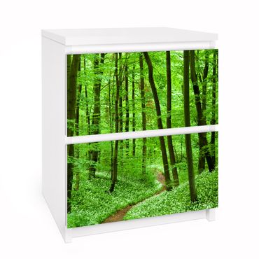 Adhesive film for furniture IKEA - Malm chest of 2x drawers - Romantic Forest Track