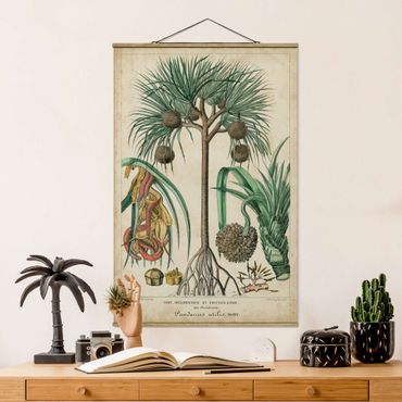 Fabric print with poster hangers - Vintage Board Exotic Palms I