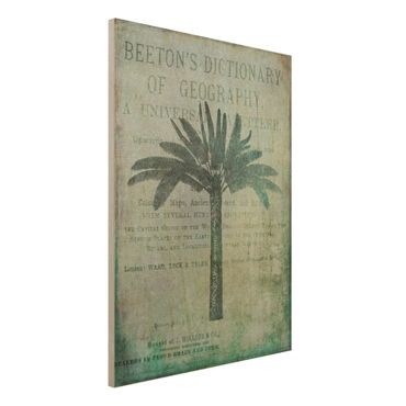 Print on wood - Vintage Collage - Antique Palme