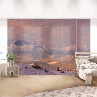 Sliding panel curtains set - High Tatra In The Morning